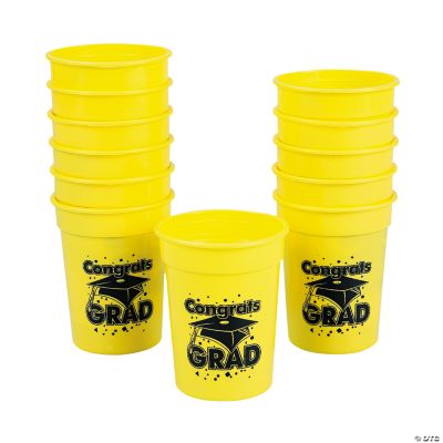 Yellow “Congrats Grad” Cups