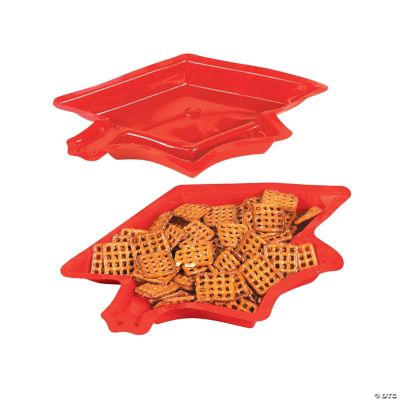 Graduation Cap Serving Dishes - Red