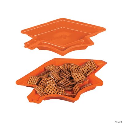 Graduation Cap Serving Dishes - Orange