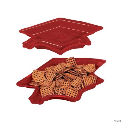 Graduation Cap Serving Dishes - Burgundy