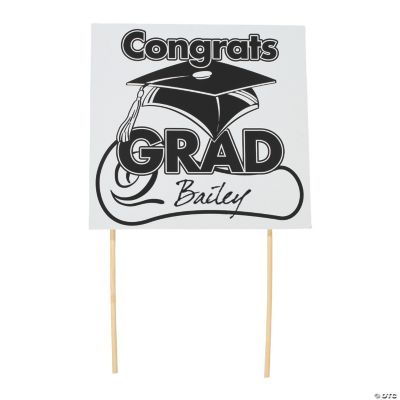 White “Congrats Grad” Yard Signs
