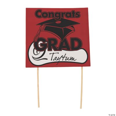 Red “Congrats Grad” Yard Signs
