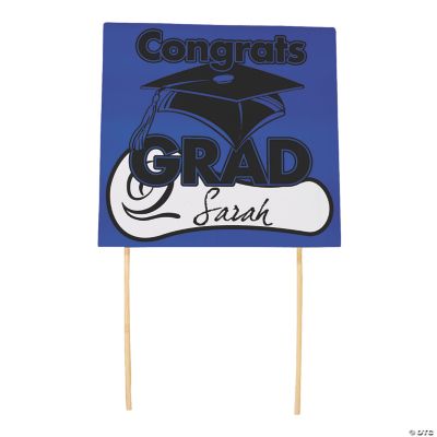 Blue “Congrats Grad” Yard Signs