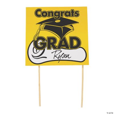 Yellow “Congrats Grad” Yard Signs