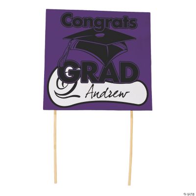 Purple “Congrats Grad” Yard Signs