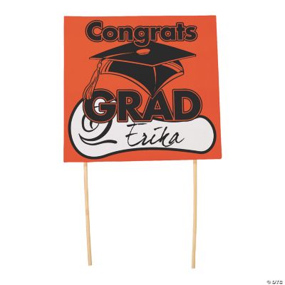 Orange “Congrats Grad” Yard Signs