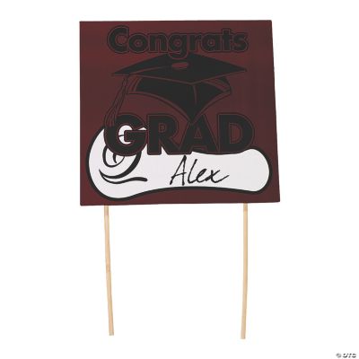 Burgundy “Congrats Grad” Yard Signs