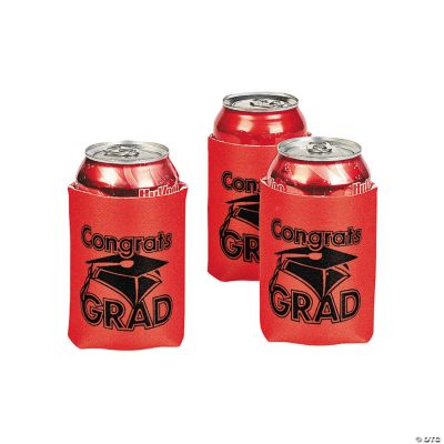 “Congrats Grad” Red Can Covers