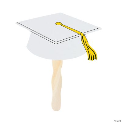 White Graduation Cap Fans