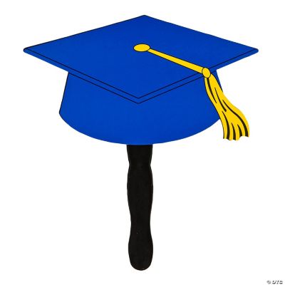 Blue Graduation Cap Fans