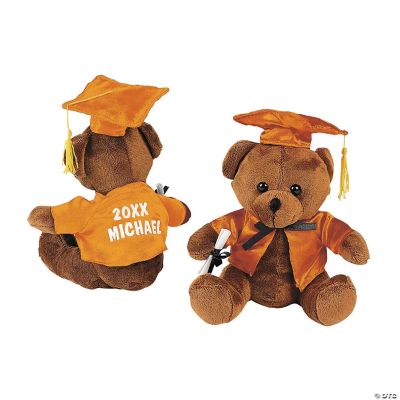 Personalized Plush Graduation Bear - Orange