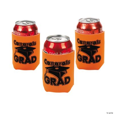 “Congrats Grad” Orange Can Covers