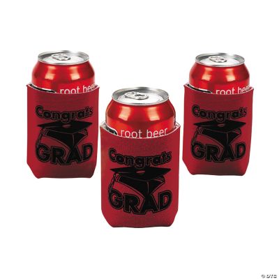 “Congrats Grad” Burgundy Can Covers