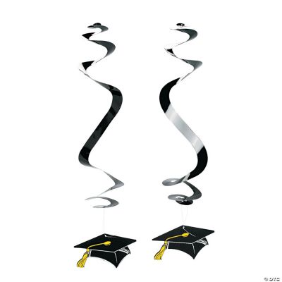 Graduation Cap Dangling Swirls
