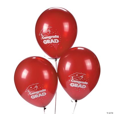 Burgundy “Congrats Grad” Latex Balloons