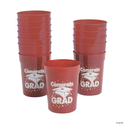 Burgundy “Congrats Grad” Cups
