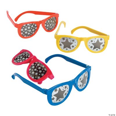 Star Print Mirrored Lens Sunglasses