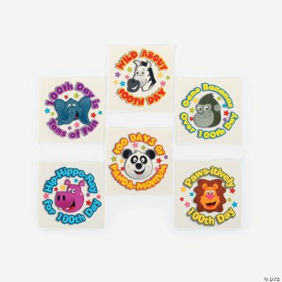 "100th Day Of School" Animal Tattoos