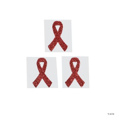 Red Awareness Ribbon Tattoo Stickers