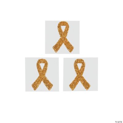 Yellow Awareness Ribbon Tattoo Stickers