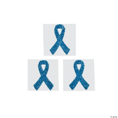 Teal Awareness Ribbon Tattoo Stickers