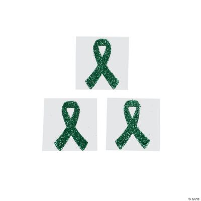 Green Awareness Ribbon Tattoo Stickers