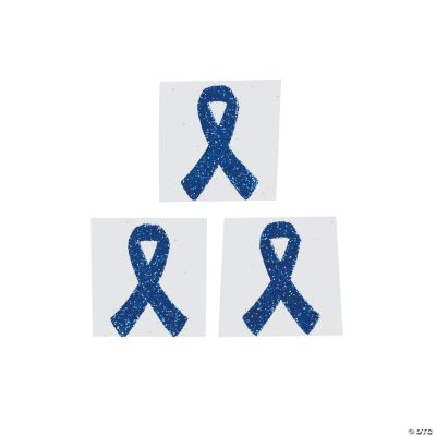 Blue Awareness Ribbon Tattoo Stickers