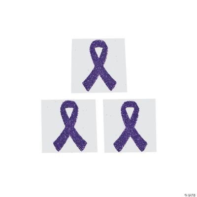 Purple Awareness Ribbon Tattoo Stickers