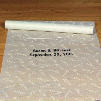 Personalized “Love” Print Wedding Aisle Runner