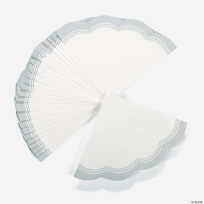 Silver Scalloped Edge Napkins