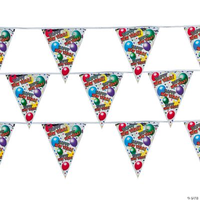 “Happy New Year!” Metallic Flag Banner