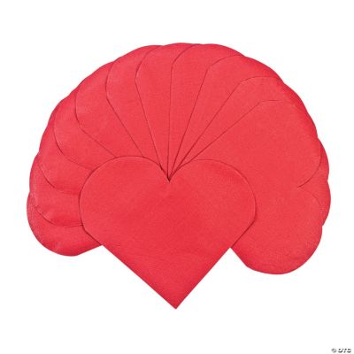 Red Heart-Shaped Napkins