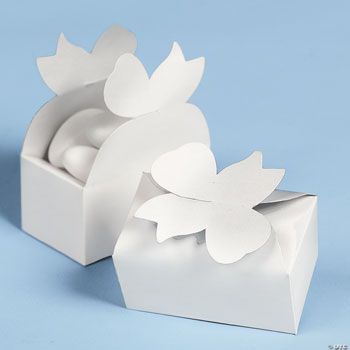 White Wedding Bow Favor Boxes