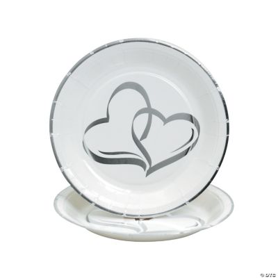 Two Hearts Paper Dessert Plates