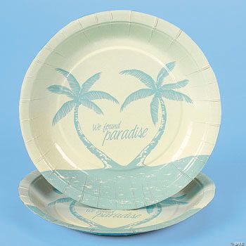 "We Found Paradise" Dessert Plates