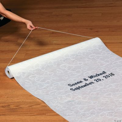 Two Hearts Print Wedding Aisle Runner