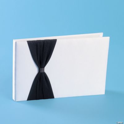 Satin Guest Book With Black Bow