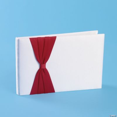 Satin Guest Book With Red Bow