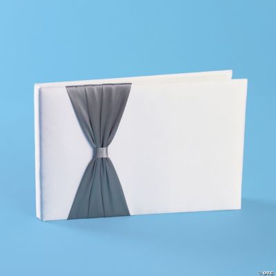 Satin Guest Book With Silver Bow