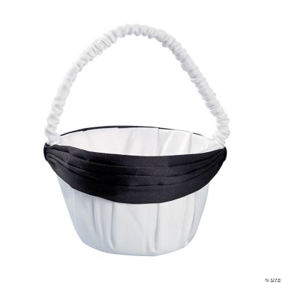 Satin Wedding Basket With Black Bow