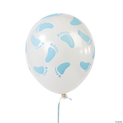 Blue Latex Baby Footprints Balloons