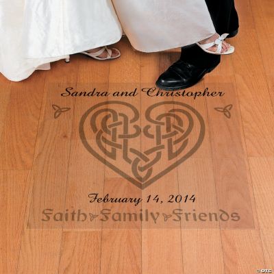 Personalized Celtic Heart Wedding Floor Cling