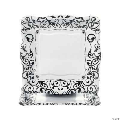 Black & White Wedding Plates - Dessert