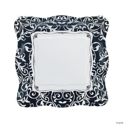 Black & White Wedding Plates - Dinner