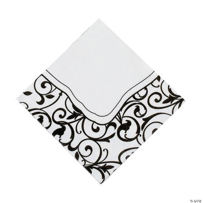 Black & White Wedding Luncheon Napkins