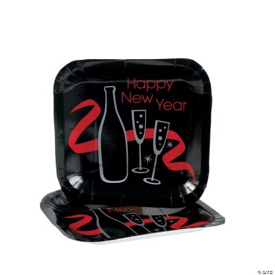 24 “Happy New Year” Dessert Plates