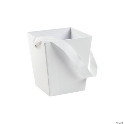 White Buckets With Ribbon Handle