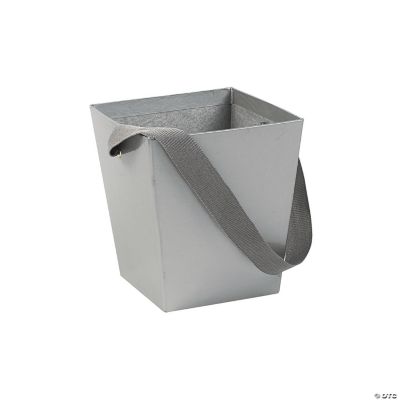 Silver Buckets With Ribbon Handle