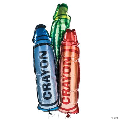 3 Crayon Mylar Balloons