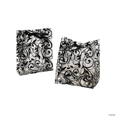 Frosted Black & White Wedding Bags